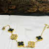 Gold & Black Clover Leaf Necklace