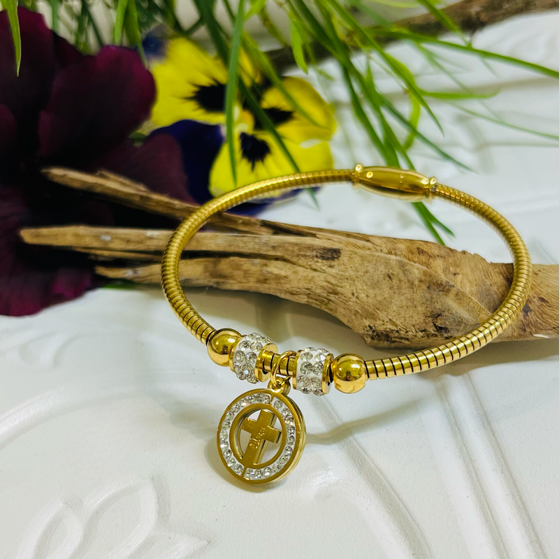 Gold Cross Bracelet