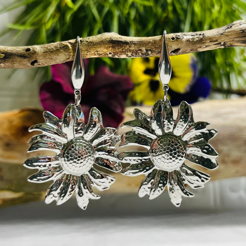 Large Sunflower Sunflower Earrings