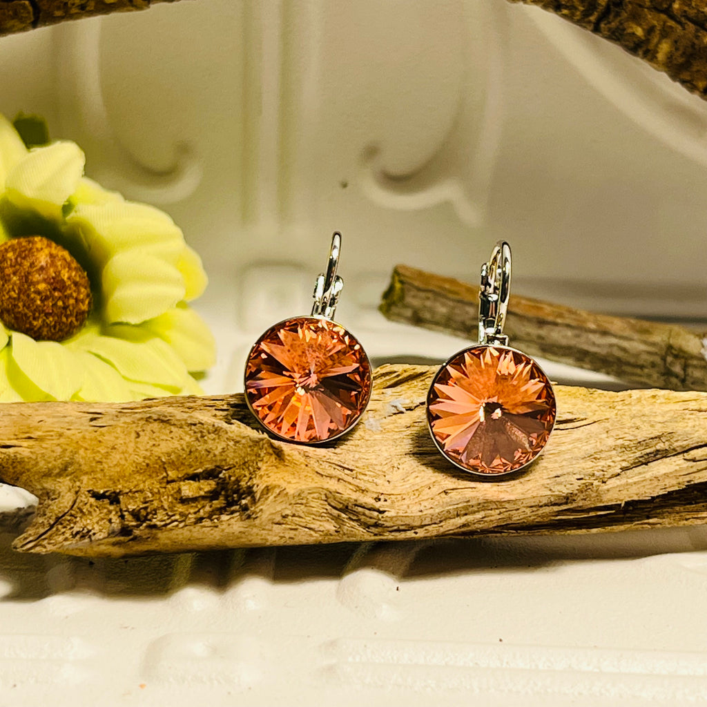 Swarovski Crystal Earrings Coral