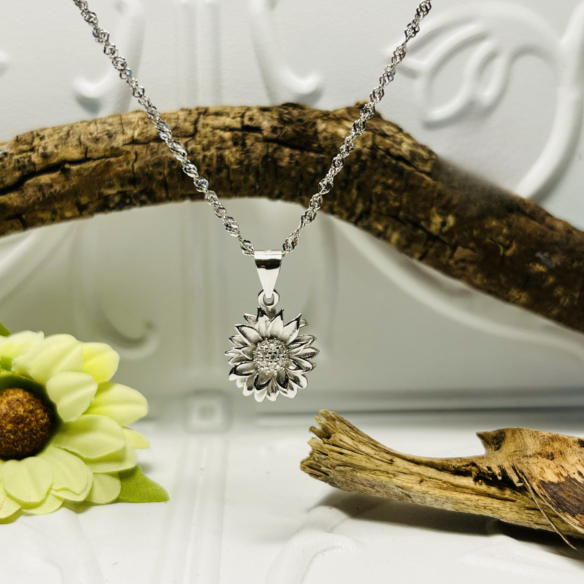 Sterling Silver Sunflower Necklace – Serendipity Designs