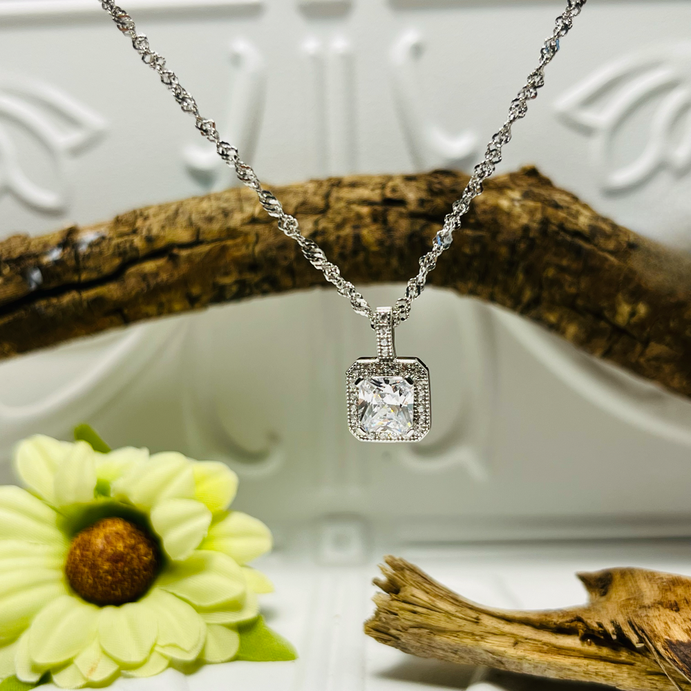 Sterling silver crystal top pendant