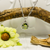 Sterling Silver Green Crystal Necklace