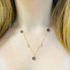 Gold Flower & Crystal Necklace