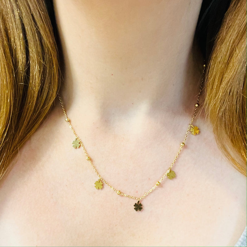 Gold Four Leaf Clover Necklace