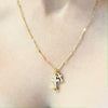 Gold Cross & Clear Crystal Necklace