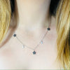 Silver Flower & Crystal Necklace