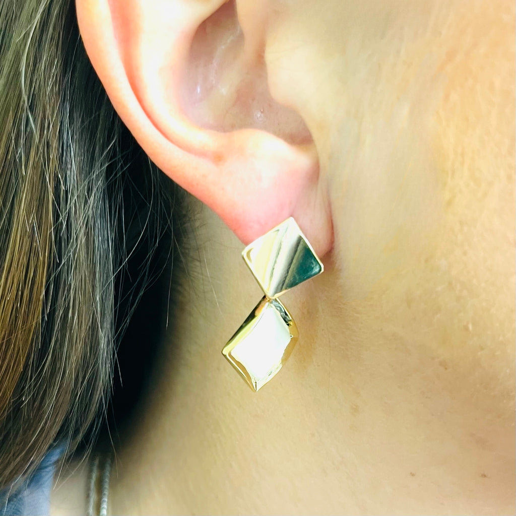 Gold Drop Modern Earrings