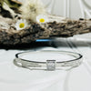 Silver Stainless Steel Cubic Zirconia Bangle