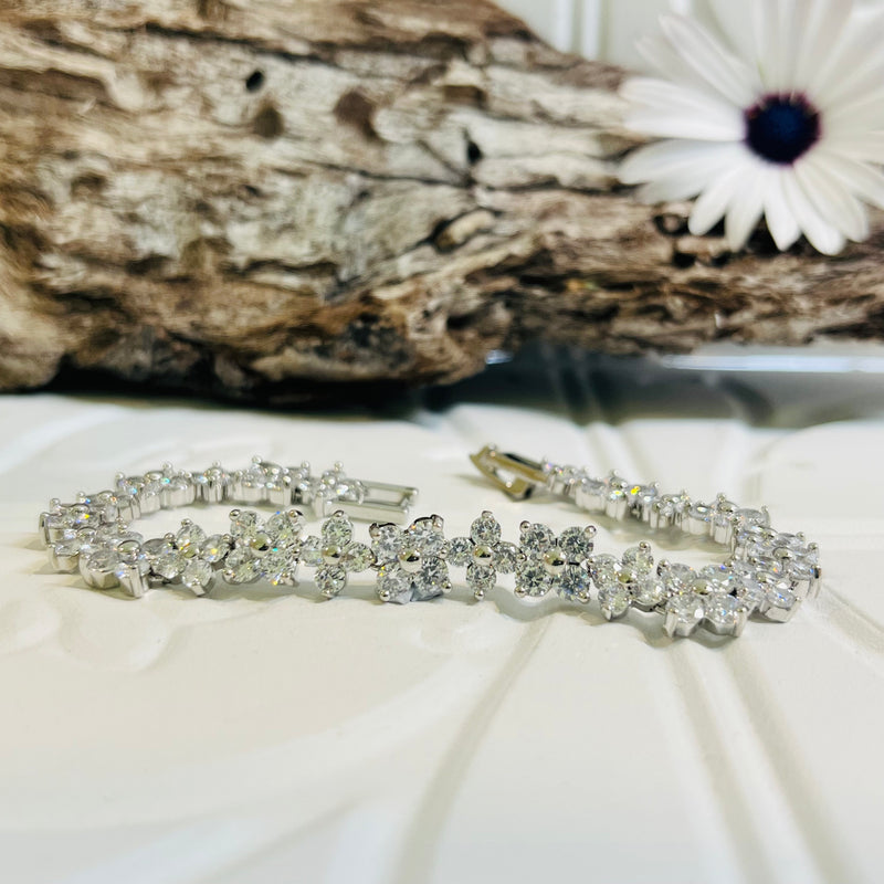 Platinum Plated Cubic Zirconia Bracelet