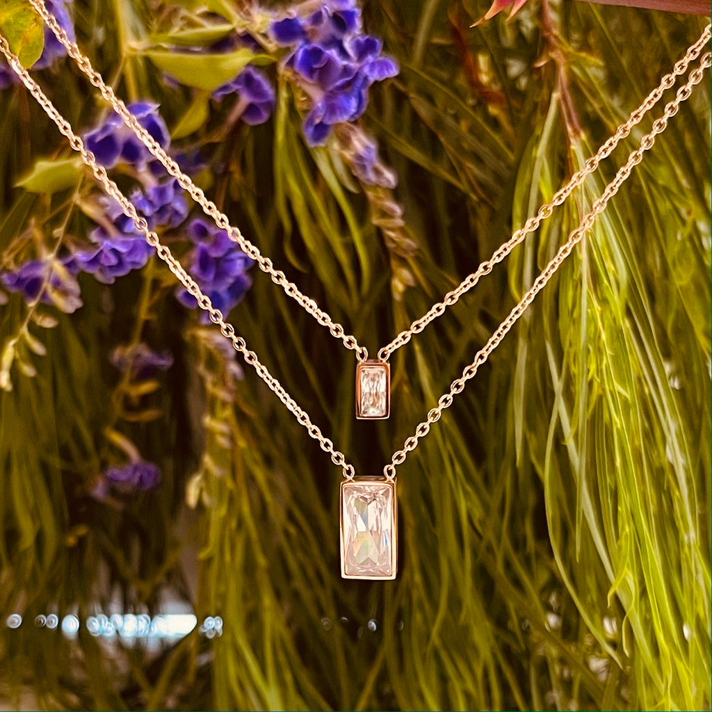 Rose Gold Plated Double Layered Necklace