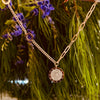 Stainless Steel Rose Gold Link / Diamante Pendant Necklace