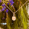 Platinum Plated Rose Gold Champagne Crystal Necklace