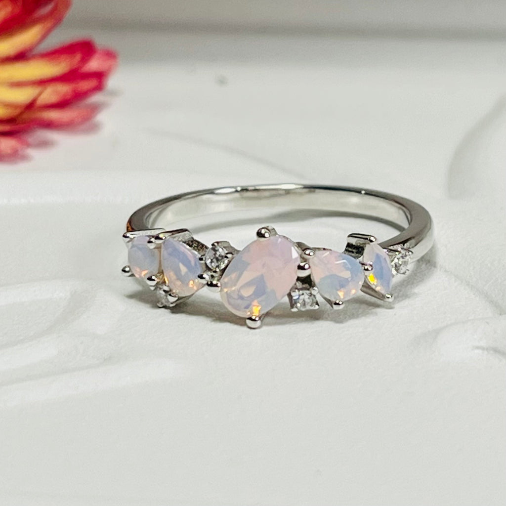 Sterling Silver Pale Pink Gemstone Ring