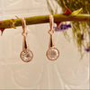 Rose Gold Clear Crystal Drop earrings