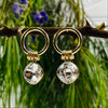Gold Platinum Plated Clear Crystal Earrings