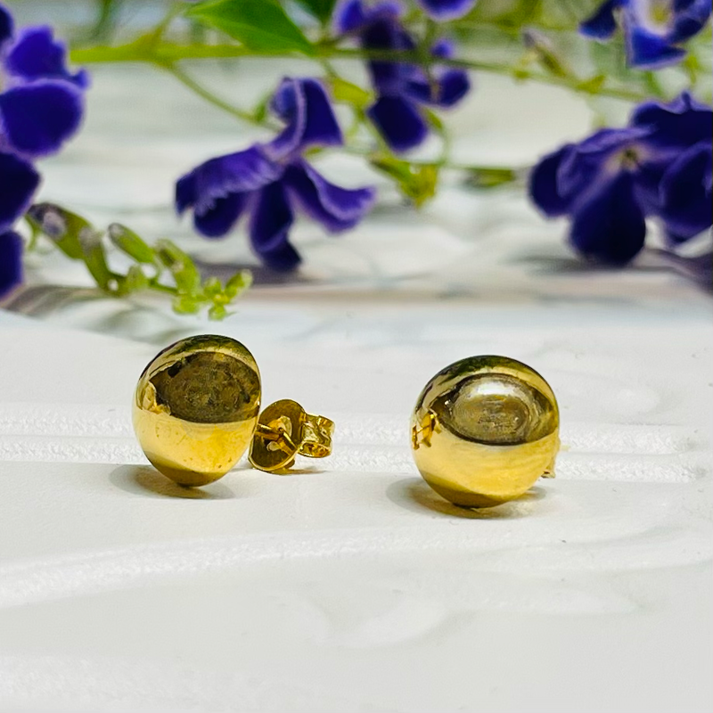 Gold Plated Stainless Steel Stud Earrings