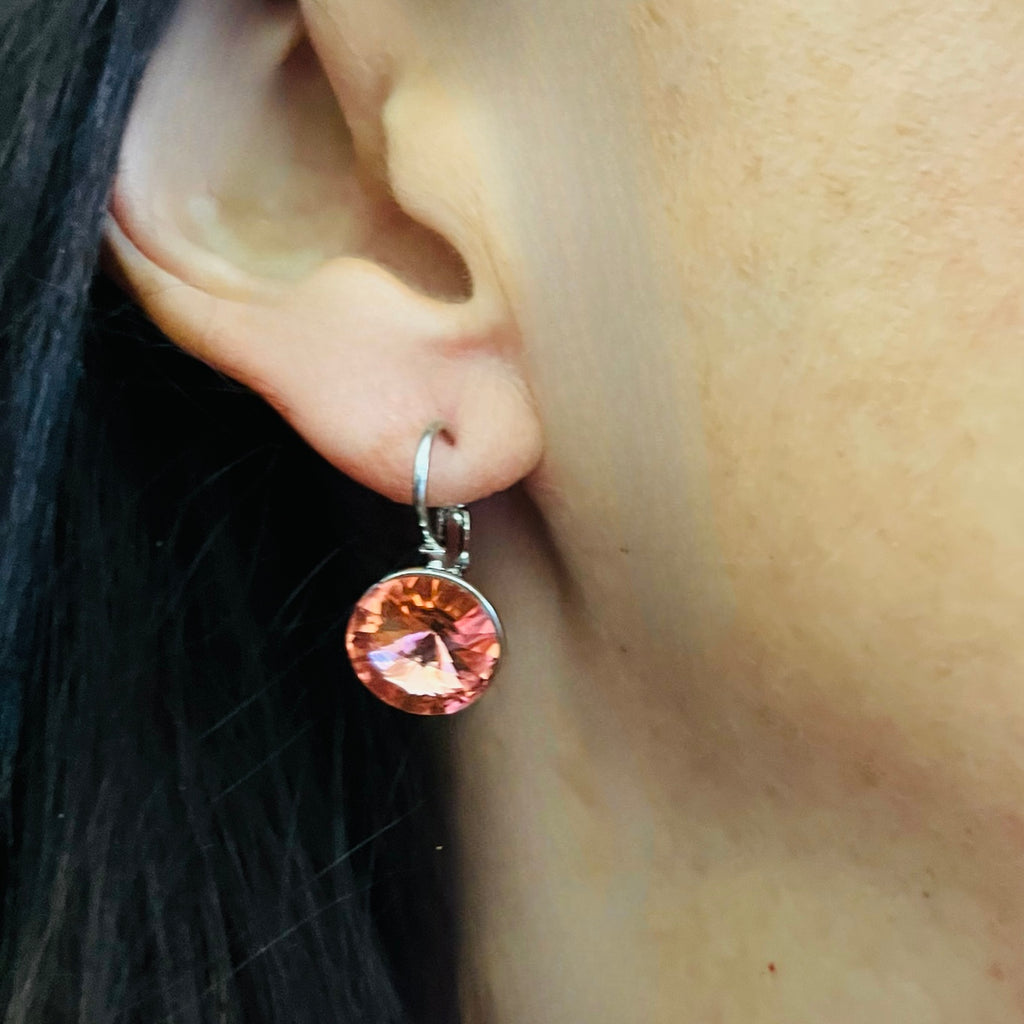 Swarovski Crystal Earrings Coral