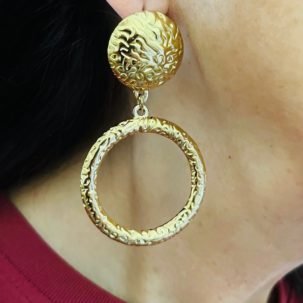 Gold Larger Hooped Earrings