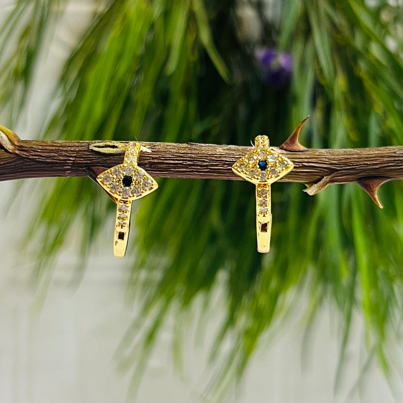 Gold Cubic Zirconia Small Hoop Earrings