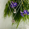 Silver Double Chain Crystal Necklace