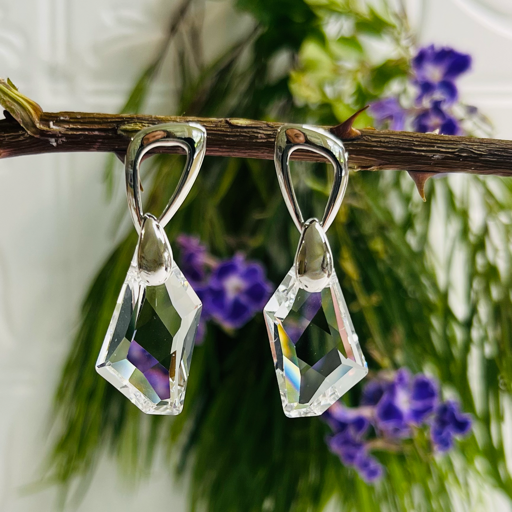 Silver & Clear Crystal Earrings