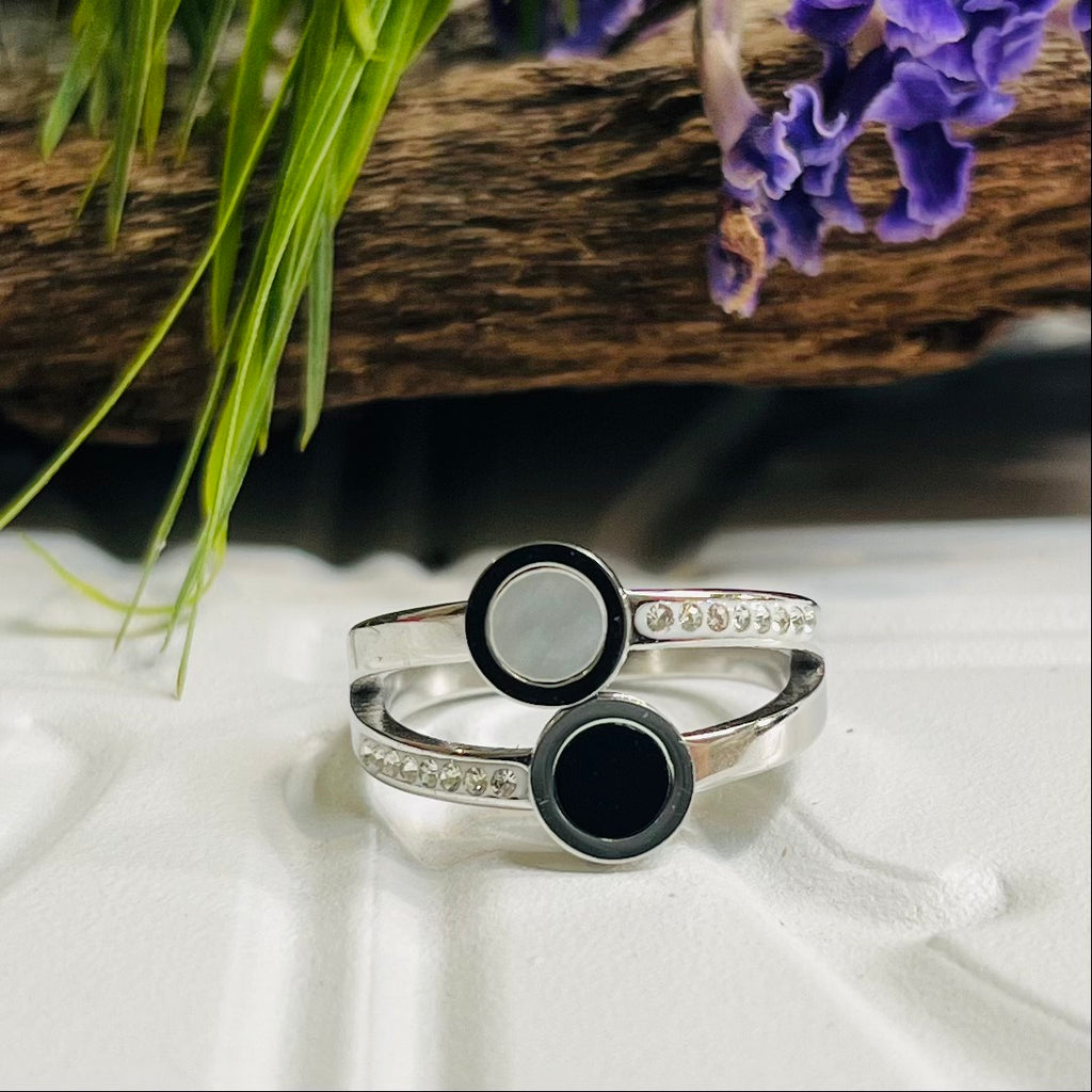 Stainless Steel Silver Double Band Ring