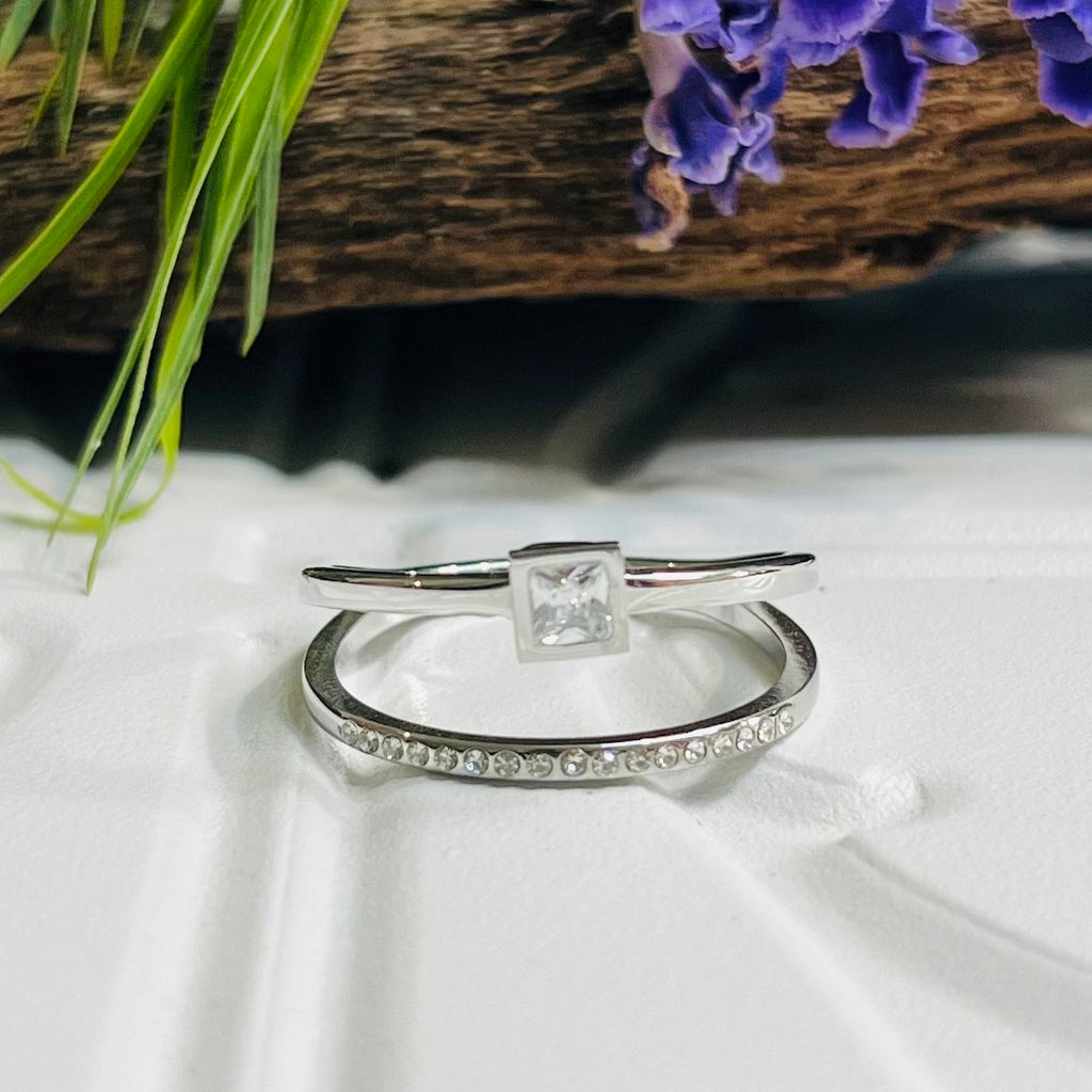 Silver Double Band Ring