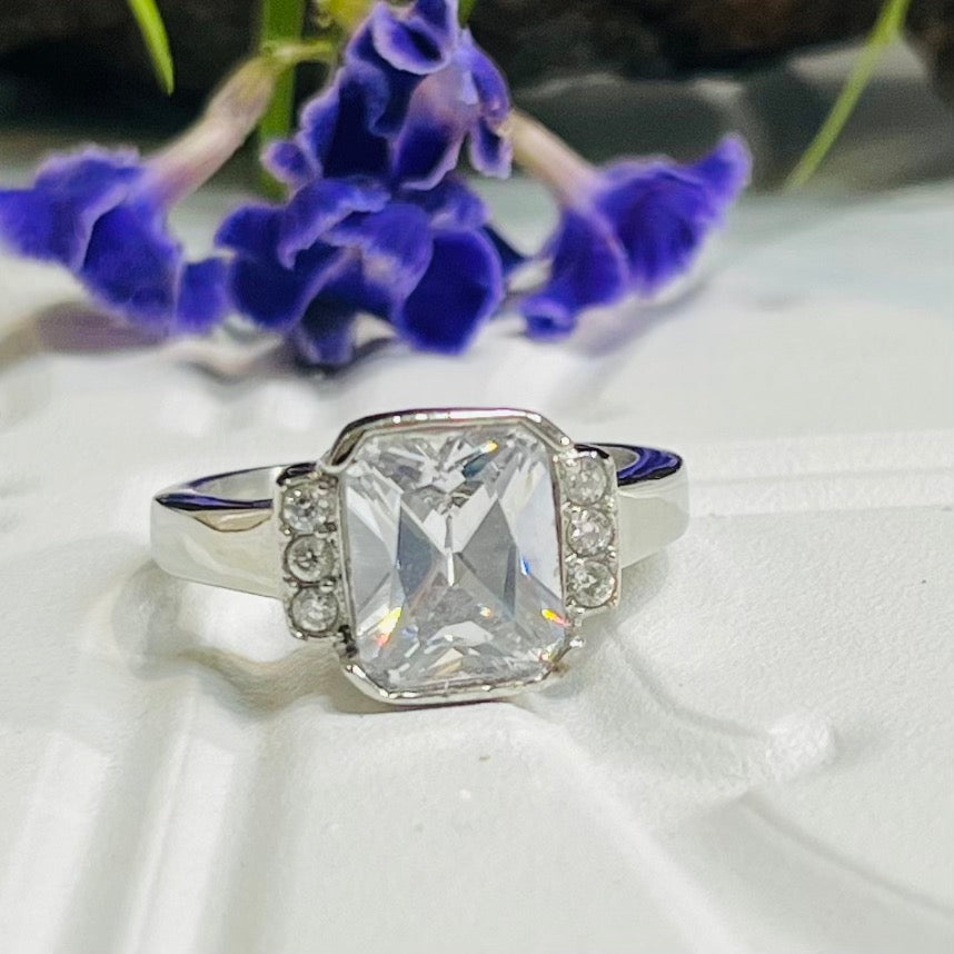 Stainless Steel Cubic Zirconia Ring
