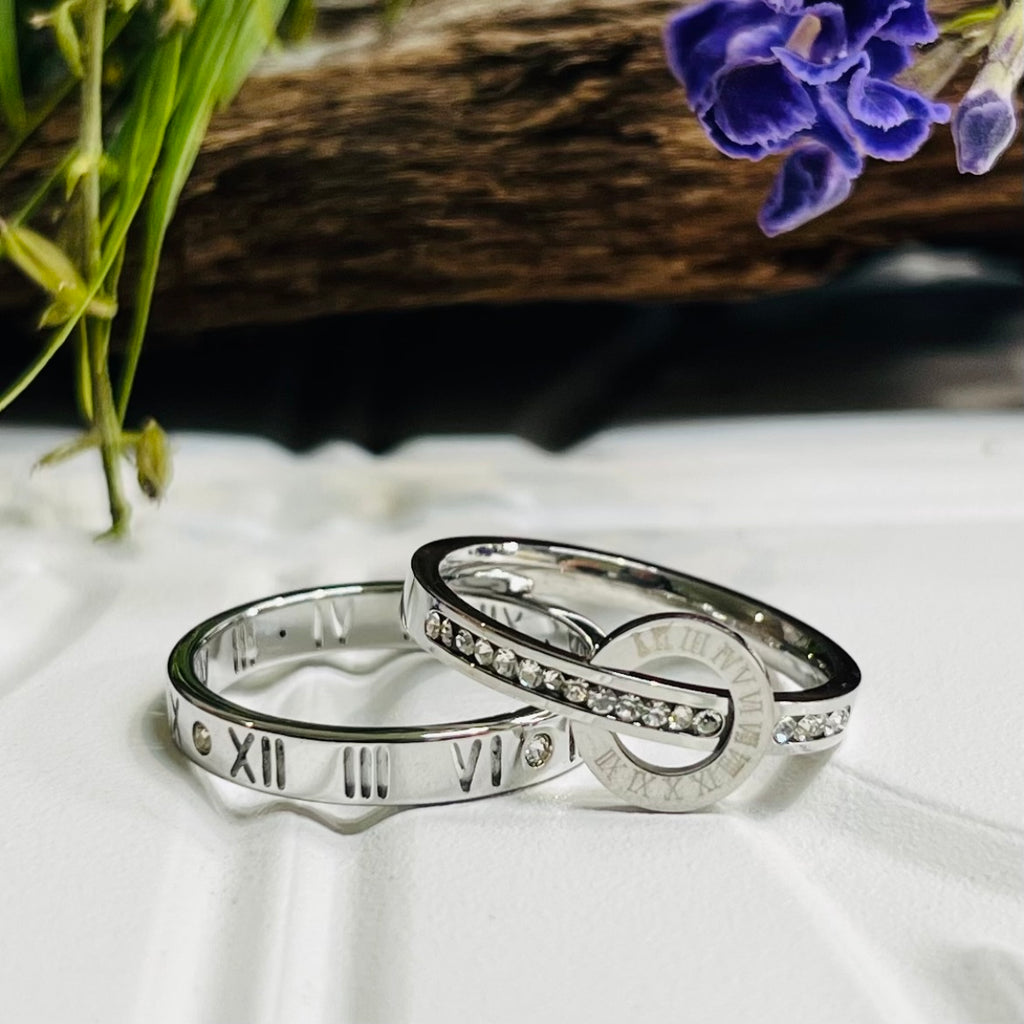 Stainless Steel Silver Set Of Rings