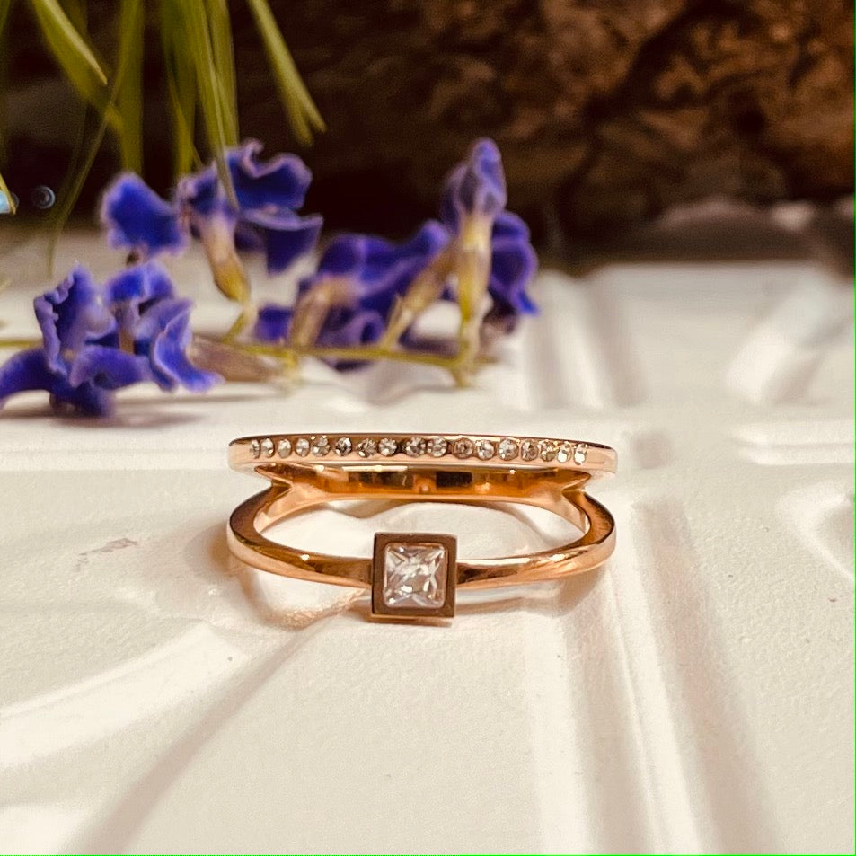 Rose Gold Double Band Ring
