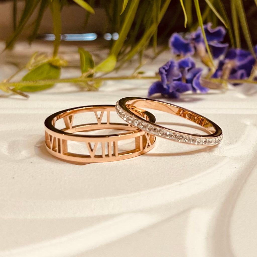 Rose Gold Stainless Steel Set Of rings