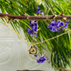 Gold Tiny Moon Pendant Necklace With Complimentary Earrings