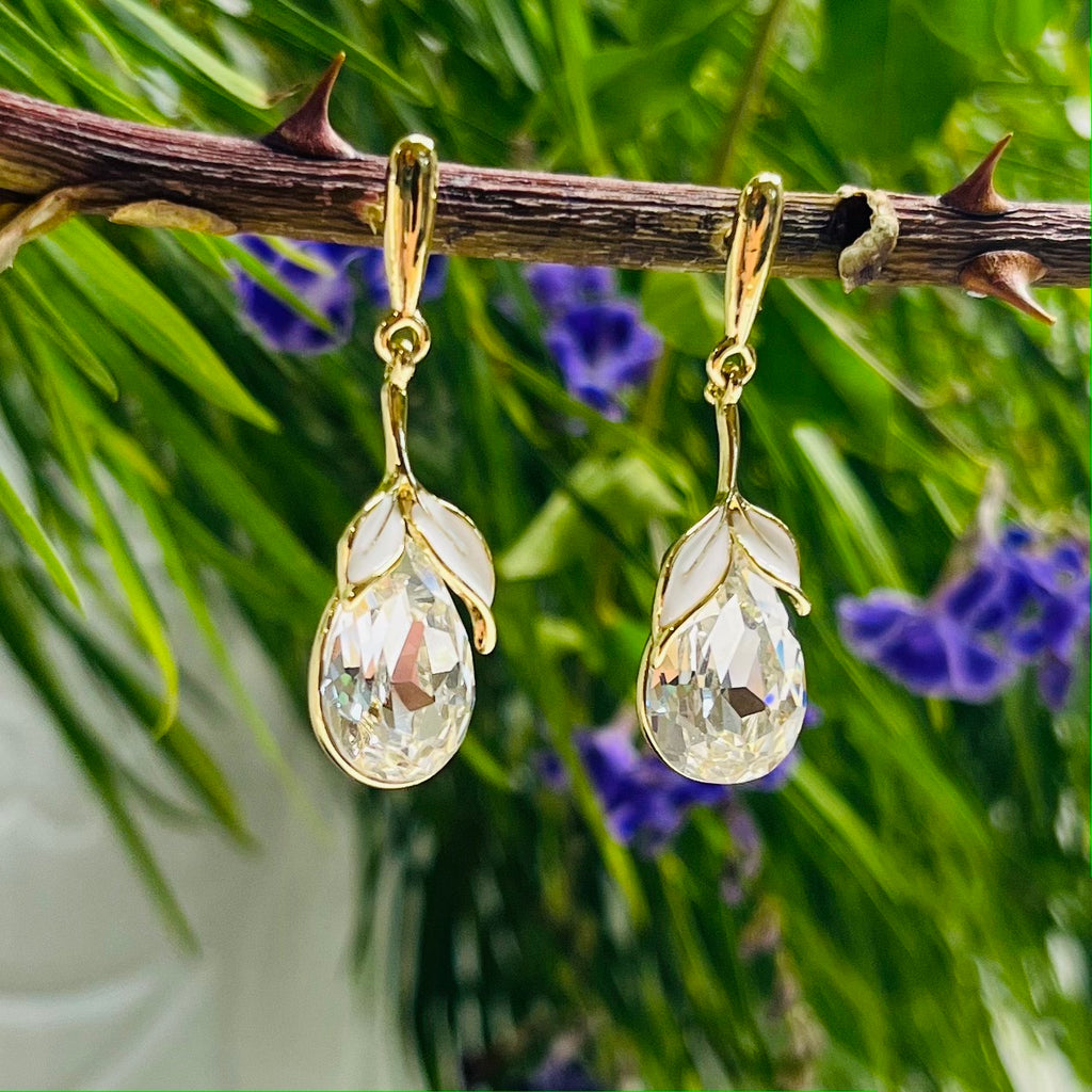 Platinum Plated Gold Necklace & Earring Set