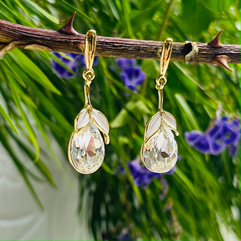 Platinum Plated Gold Necklace & Earring Set