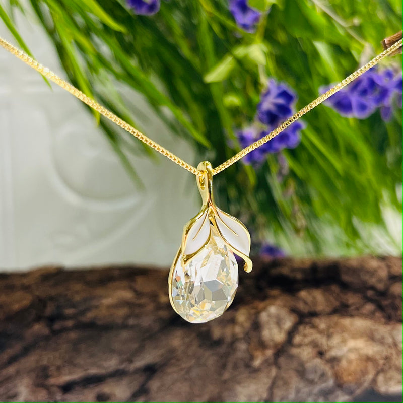 Platinum Plated Gold Necklace & Earring Set