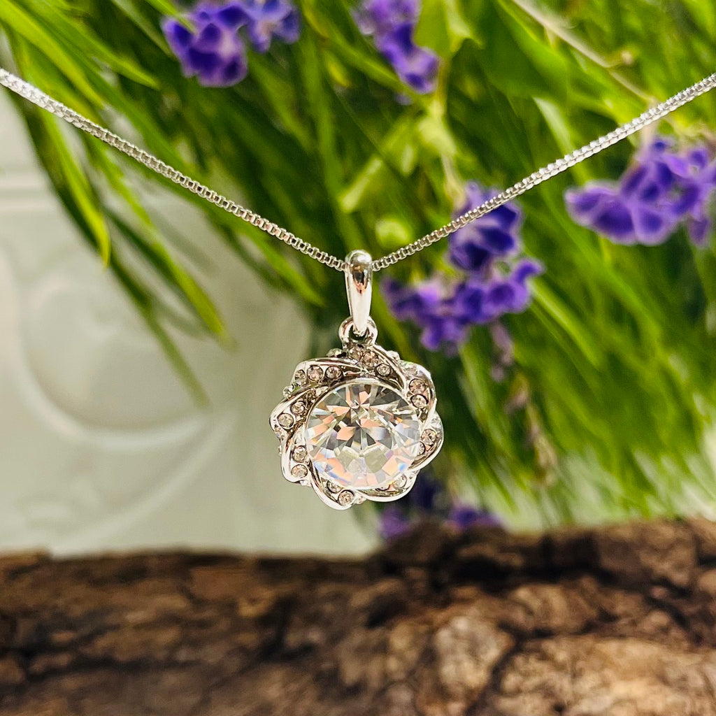 Silver & Clear Crystal Necklace & Earring Set