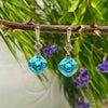 Platinum Plated Aquamarine Cubic Zirconia Pendant & Earring Set