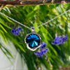 Silver & Dark Blue Earring & Necklace Set