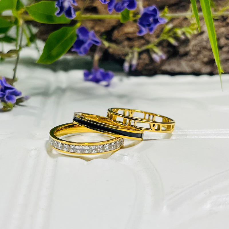 Gold Plated Ring Trio