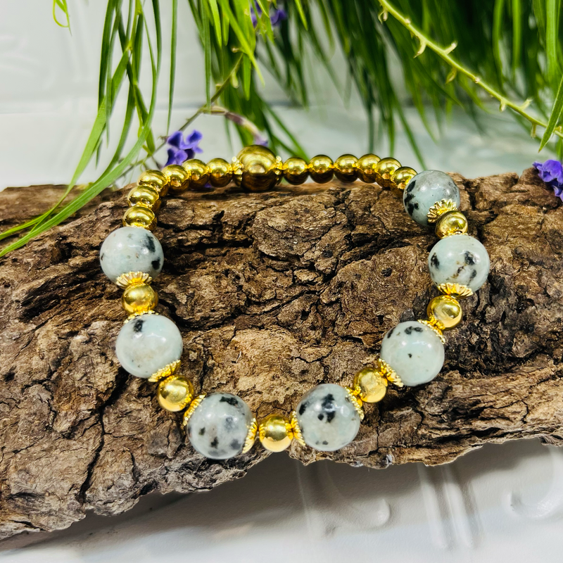 Gold Stretchy Beaded Bracelet