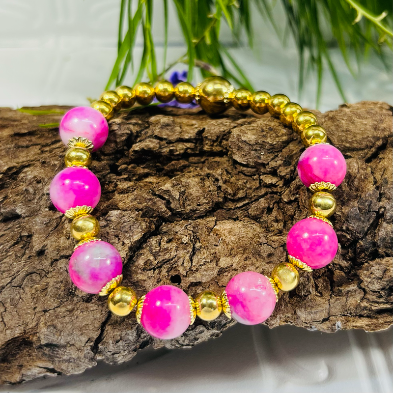 Gold Stretchy Beaded Bracelet