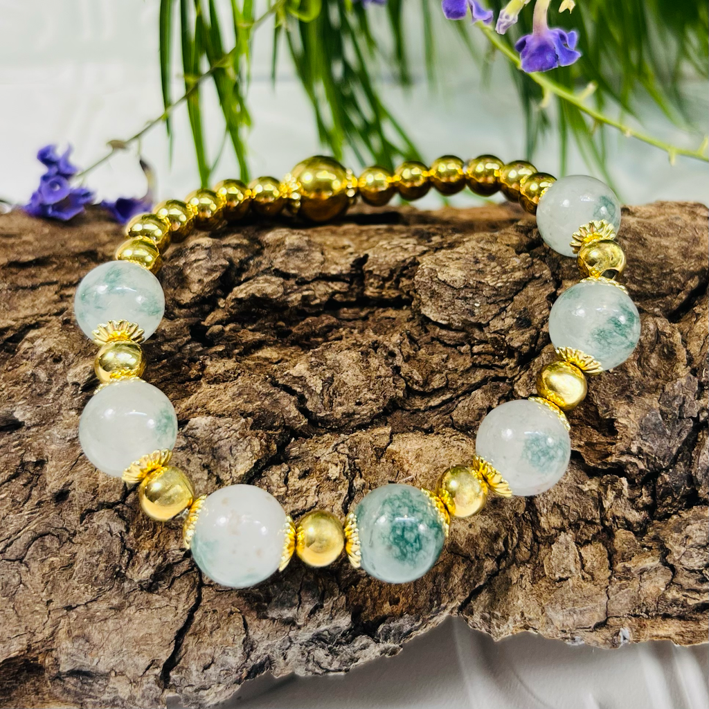 Gold  Stretchy  Beaded Bracelet