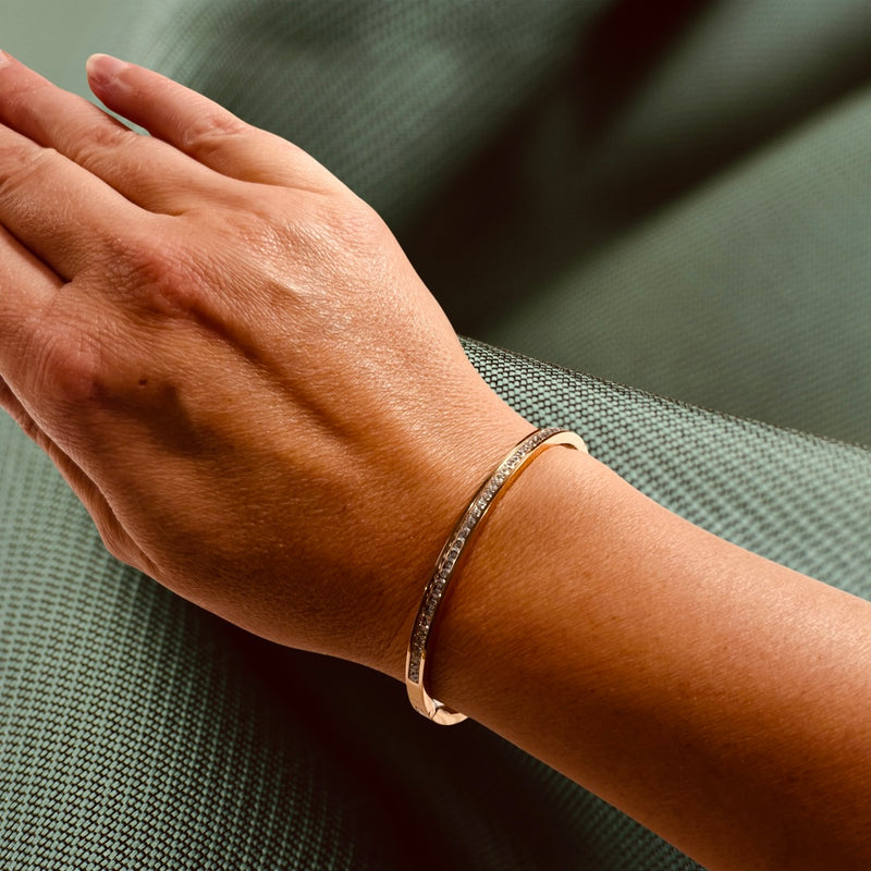 Rose Gold Clear Crystal Bangle