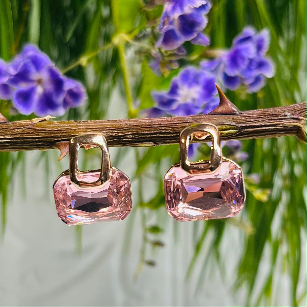 Rose Gold Pale Pink Crystal Set