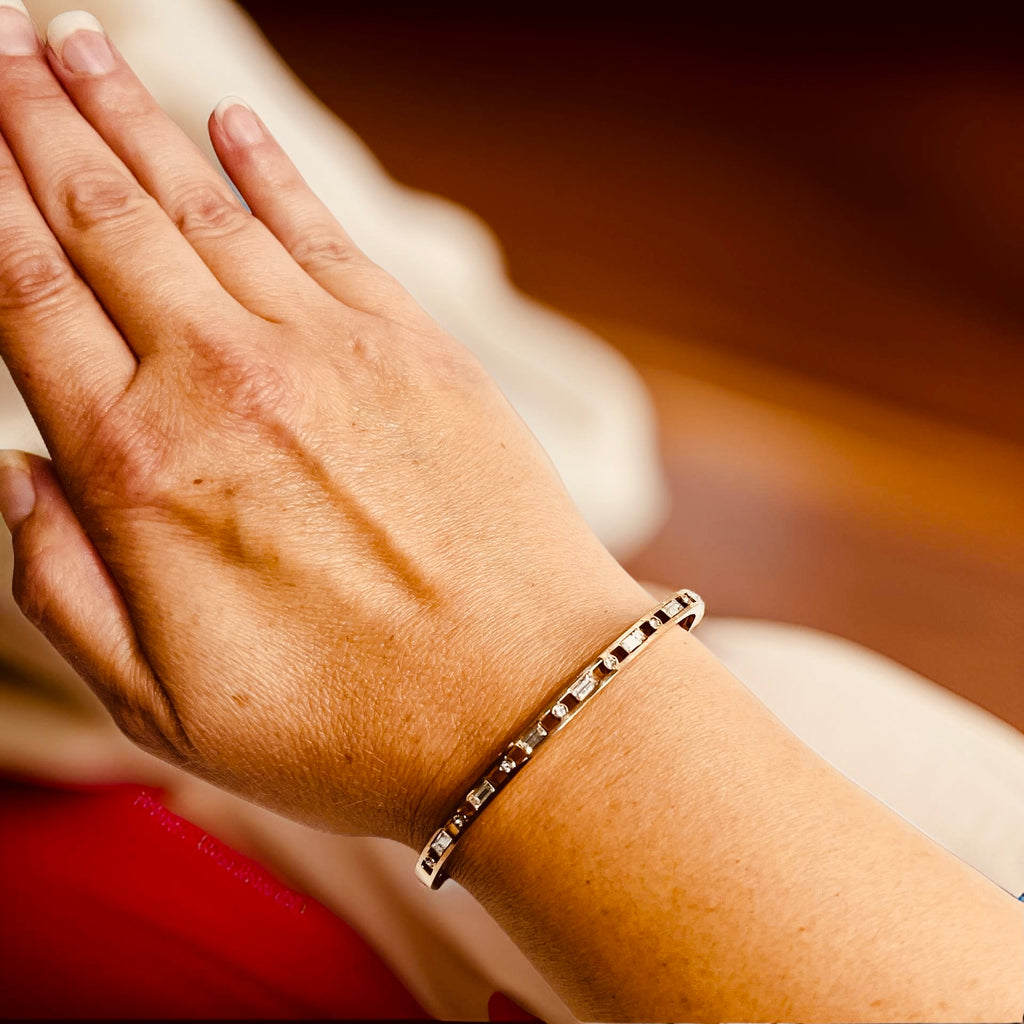 Rose Gold & Clear Crystal Cubic Zirconia Bracelet