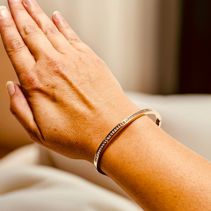 Rose Gold & Clear Cubic Zirconia Crystal Bracelet