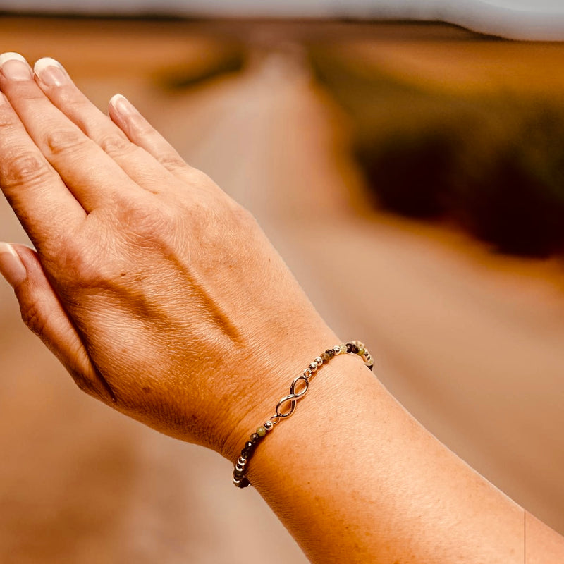 Sterling Silver Infinity & Gemstone Bracelet