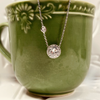 Silver Round Clear Crystal Necklace