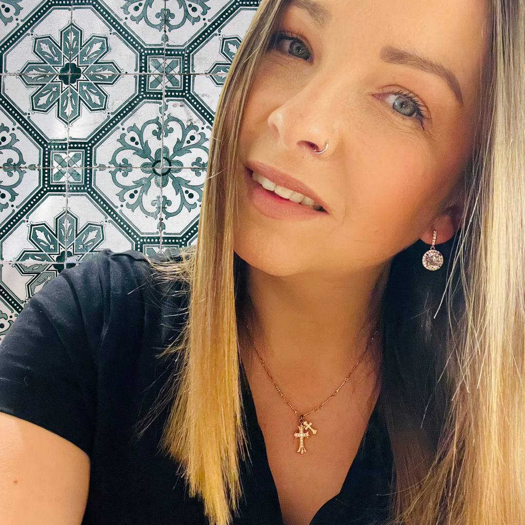 Rose Gold Cross & Clear Crystal Necklace